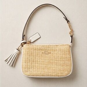 Coach Nolita 15 Straw White Trim and Gold Hardware RARE
